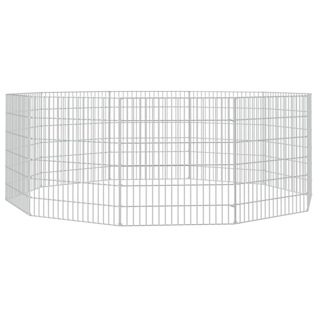 vidaXL Free Range Animal Enclosure 10-Panel 21.3"x23.6" Galvanized Iron