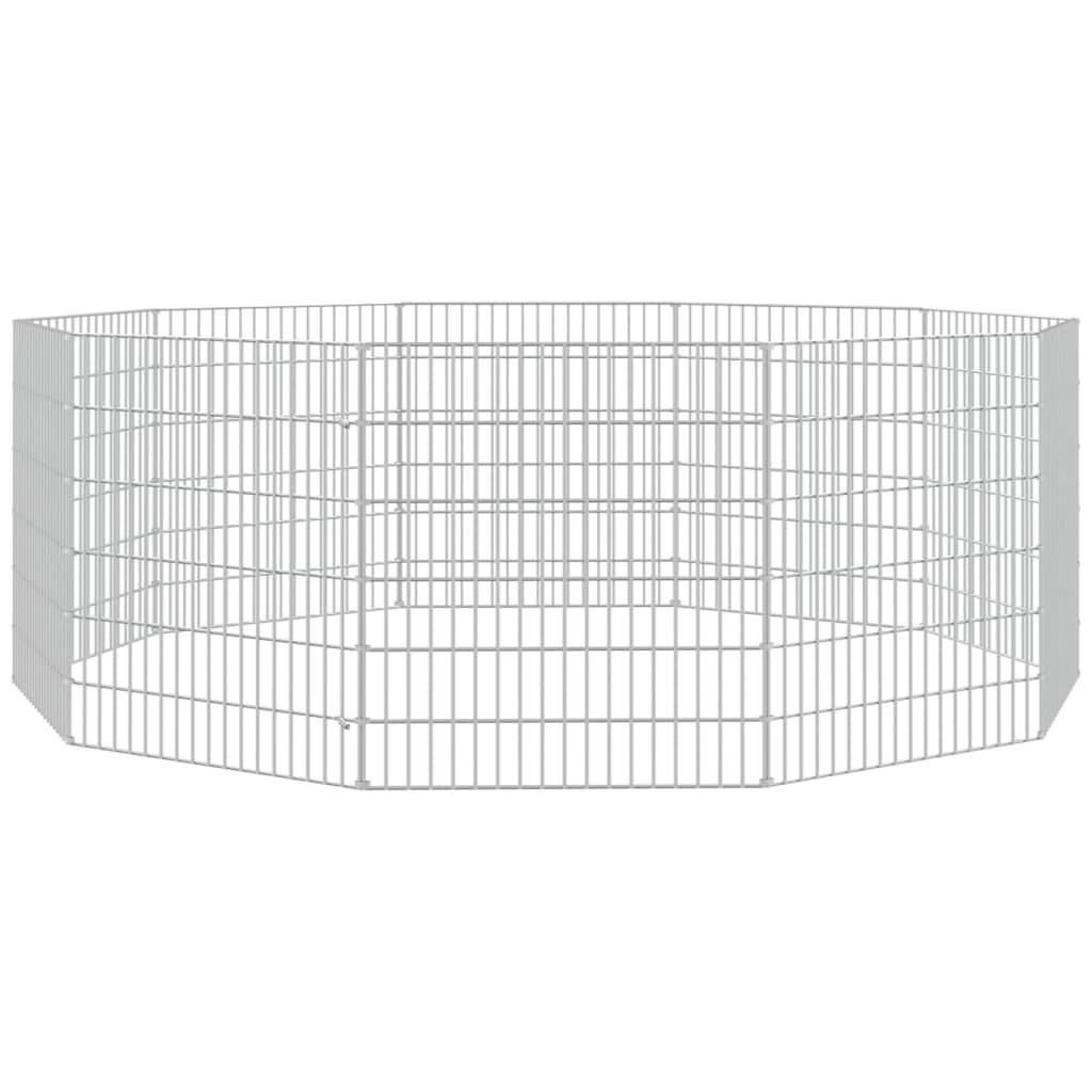 vidaXL Free Range Animal Enclosure 10-Panel 21.3"x23.6" Galvanized Iron