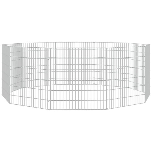 vidaXL Free Range Animal Enclosure 10-Panel 21.3"x23.6" Galvanized Iron