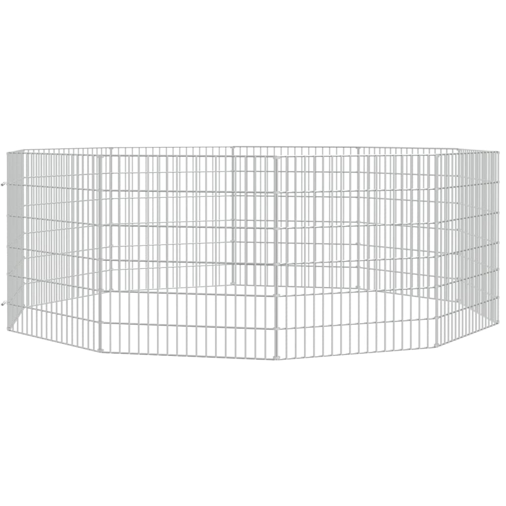vidaXL Free Range Animal Enclosure 10-Panel 21.3"x23.6" Galvanized Iron