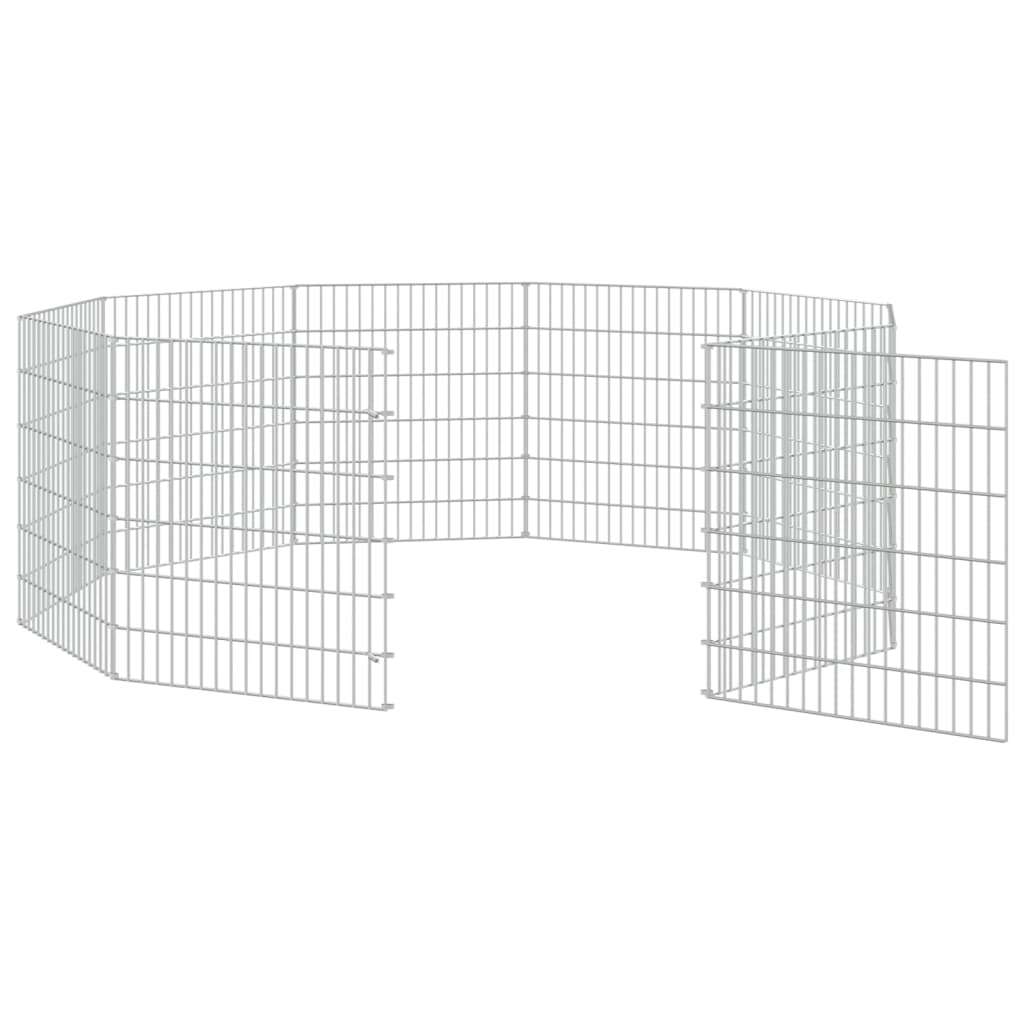 vidaXL Free Range Animal Enclosure 10-Panel 21.3"x23.6" Galvanized Iron
