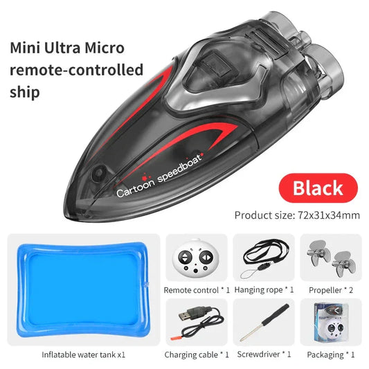 Mini RC Speedboat LED Remote Control Boat for Pool Fun